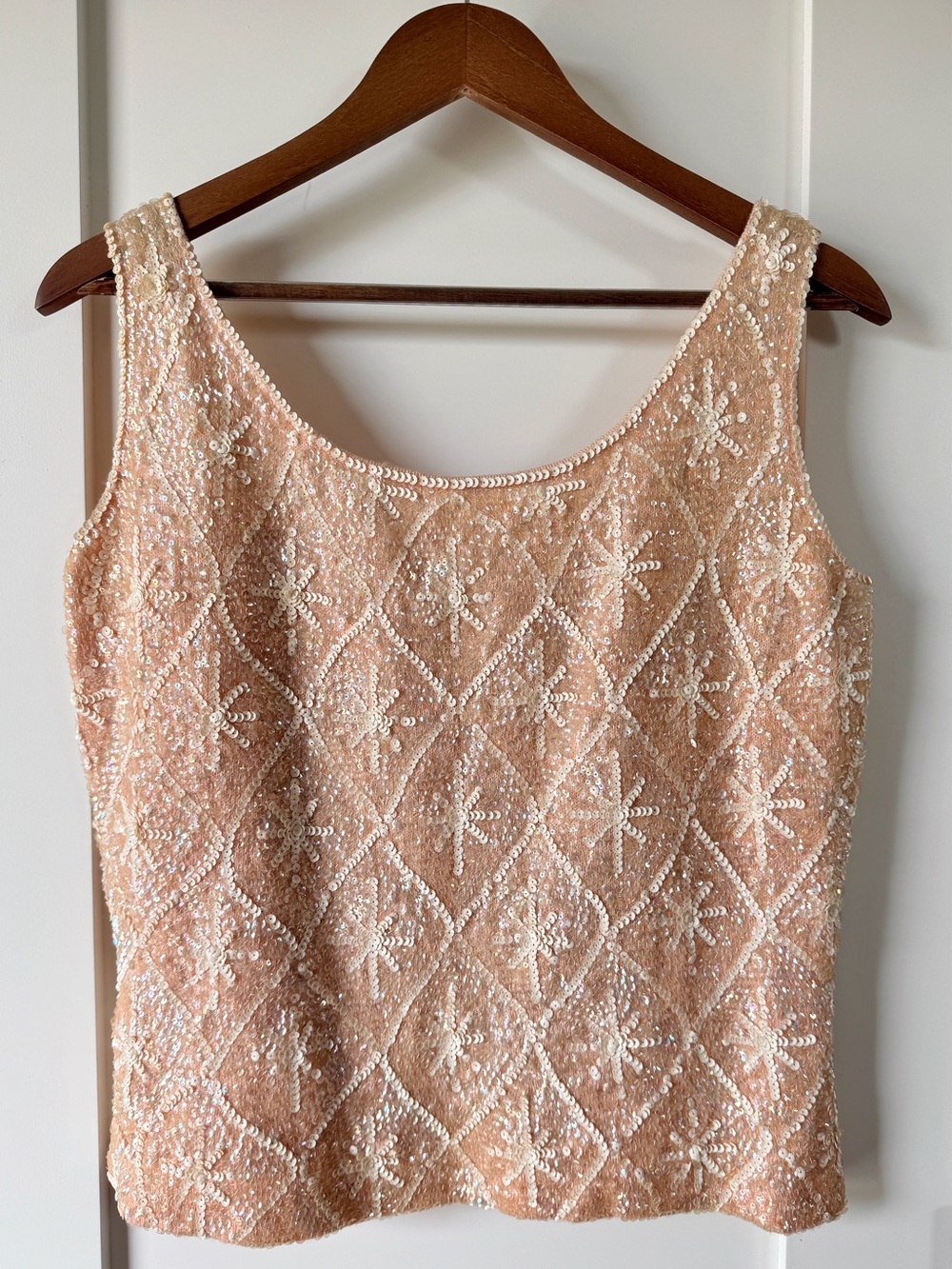 1960’s Vintage Wool Traders Peach Sequin Tank